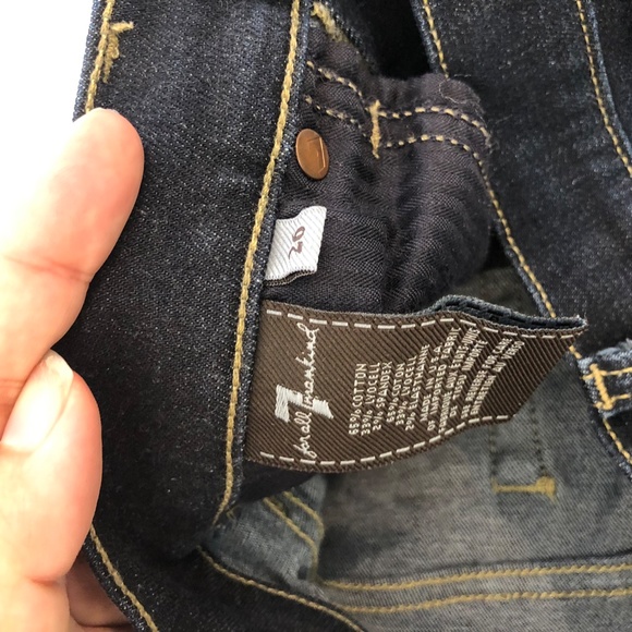 7 for all mankind dark blue mid rise Roxanne straight cut size 26 - Picture 5 of 6